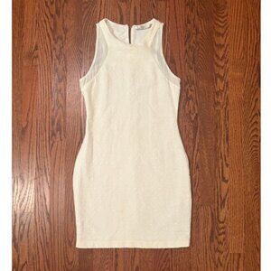 White Dress with Sheer Sleeves (L)
